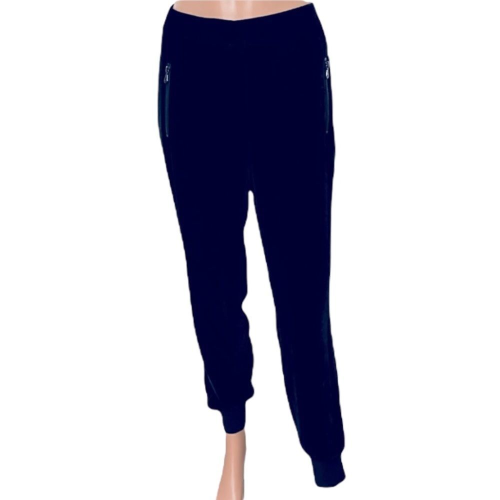 Magaschoni Black Velvet/Silk Hem Band Pants Size 6